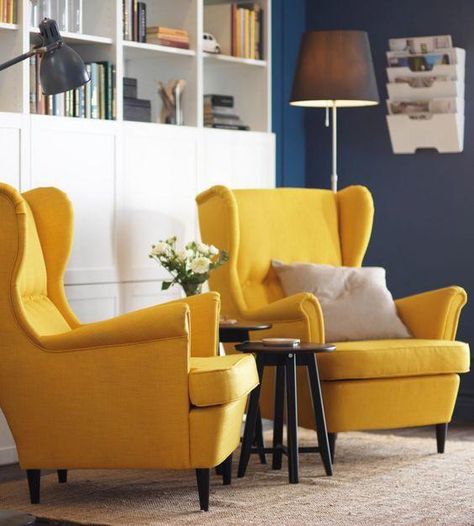 Trendy Hairstyles For Women #ErgonomicComputerChair Product ID:6417410190 #WingbackChair Yellow Chair Living Room, Wingback Chair Living Room, Strandmon Chair, Yellow Chairs, Outdoor Furniture Chairs, Yellow Chair, Fall Sale, Comfy Chairs, Front Room