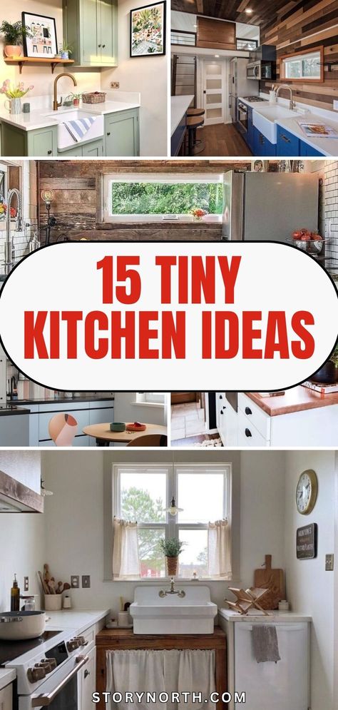 Save this pin for creative solutions to maximize space in your small kitchen! Discover clever ideas to make your tiny kitchen functional and stylish. #SmallKitchenIdeas #HomeDecor #KitchenOrganization Tiny Kitchen Hacks Small Apartments, Small Apartment Kitchen Makeover, Tiny Home Kitchen Ideas, Tiny Kitchen Hacks, Beautiful Tiny Homes, Tiny Home Kitchen, Small Kitchen Set, Small Kitchen Inspiration, Hacks For Small Spaces