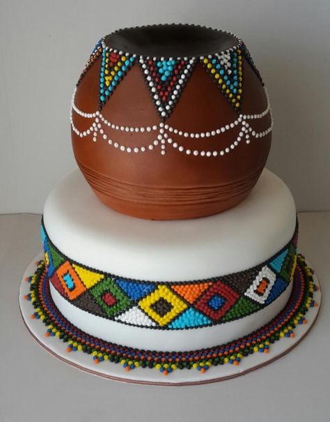 Beaded Wedding Cake - Cake by WithLoveBaking - CakesDecor Beaded Wedding Cake, Africa Cake, African Wedding Cakes, Zulu Traditional Wedding, African Cake, Zulu Wedding, African Inspired Wedding, Traditional Wedding Cakes, Traditional Wedding Cake