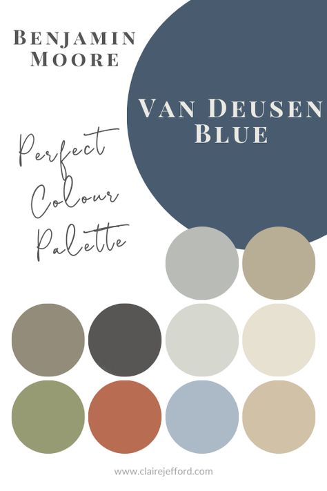 Benjamin Moore Van Deusen Blue Colour Review by Claire Jefford Railings Farrow And Ball Exterior, Farrow And Ball Railings Colour Schemes, Railings 31 Farrow And Ball, Rangwali Farrow And Ball Living Room, Farrow And Ball Railings Colour Palette, Farrow Ball Railings Kitchen, Downpipe Farrow And Ball Colour Scheme, Railings Paint Farrow And Ball, Railings Colour Scheme