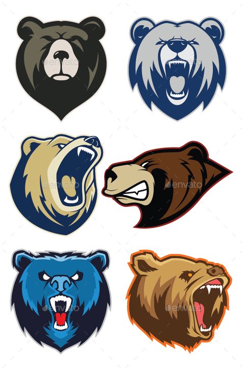 Bear Mascot Logo, Cartoon Character Clipart, Tour Flyer, Photo Ours, Beast Design, Bears Cartoon, Bear Logo Design, Bear Tattoo Designs, Bear Mascot