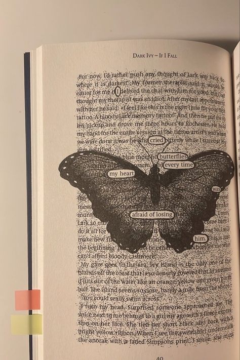 Book Page Poetry Art, Black Out Poems Art, Black Out Poetry Art, Erasure Poetry, Blackout Poetry Art, Blackout Poem, Blackout Poems, Dark Ivy, Found Poetry