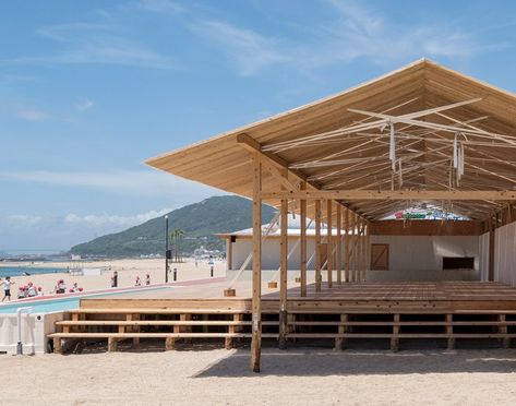 Beach Song, Architectural Engineer, Decorative Floor Tile, Paradise Resort, Kobe City, Beach Architecture, Wood Truss, Timber Roof, Kobe Japan