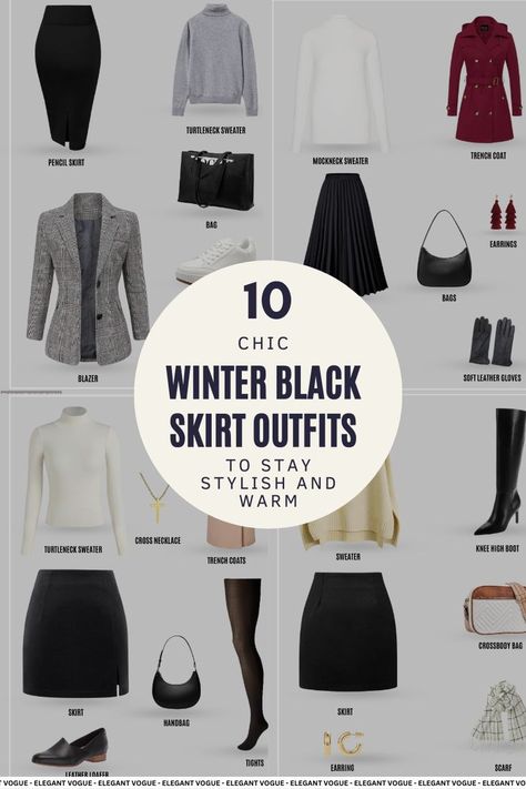 Winter Black Skirt Outfits Style Black Skirt Winter, Skort With Tights, Skirts With Black Tights, Black Mini Skirt Outfit Winter Tights, Black Velvet Skirt Outfit Winter, Black Skirt Outfit Formal, Black Pencil Skirt Outfit Winter, Black Skirt Work Outfit, Black Knit Skirt Outfit