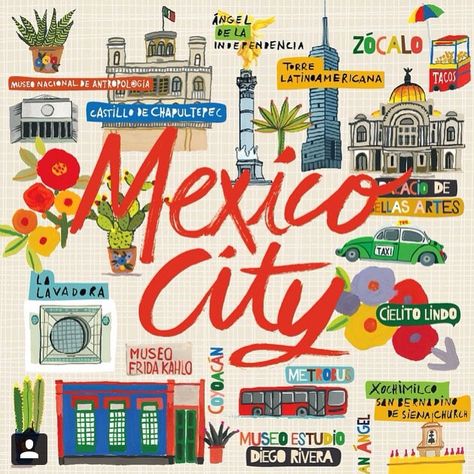 Mexico City Map Illustration, Mexico City Graphic Design, Mexico City Drawing, Mexico City Design, Mexico City Art, Mexico Illustration, Cities Illustration, Mexico City Map, Carolyn Gavin