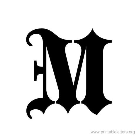 Old English M Tattoo, M Font Letter, Old English M, Historical Fonts, Shen Long Tattoo, Old English Alphabet, Letters M, Alfabet Font, Old English Letters