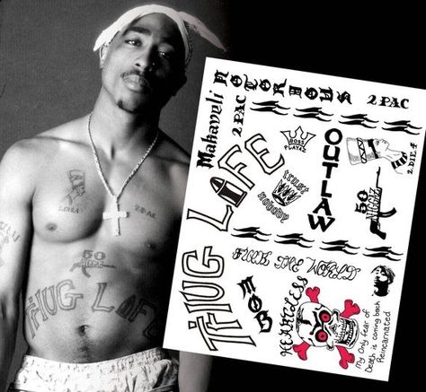 Thug Costume, Hip Hop Tattoos, Rocky Tattoo, Mob Tattoo, Thug Life Tattoo, 2pac Tattoos, Tupac Tattoo, Hop Tattoo, Hip Hop Tattoo