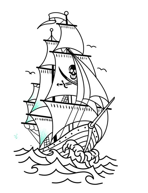 Pirate Ship Tattoo Stencil, Traditional Nautical Tattoo, Pirate Ship Drawing, Pirate Ship Tattoo, Illusion Tattoos, Optical Illusion Tattoos, Dream Catcher Tattoo Design, American Traditional Tattoo Ideas, Traditional Tattoo Ideas