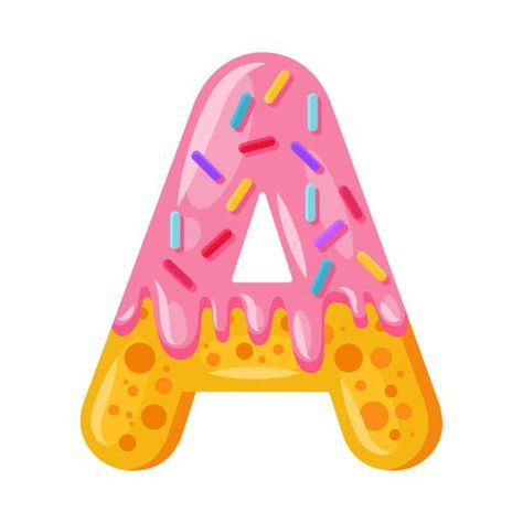 Alphabet Letters Clipart, Alphabet Letters To Print, Donut Cartoon, Candy Letters, Candy Theme Birthday Party, Clipart Letters, Alphabet Letters Design, Candyland Birthday, Candy Theme