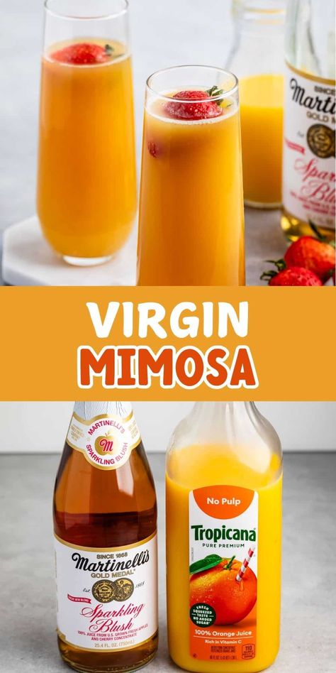 This virgin mimosa is the perfect bubbly drink for any occasion. It has no alcohol, so this drink can be enjoyed by anyone! Cajun Turkey Wings Recipe, Cajun Turkey Wings, Virgin Mimosa, Mimosa Recipe Easy, Virgin Drink Recipes, Non Alcoholic Mimosa, Breakfast Brunch Party, Best Non Alcoholic Drinks, Cajun Turkey