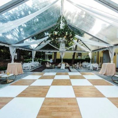 IMG_1266-600×401 Brown And White Dance Floor, Tan And White Checkered Dance Floor, Wedding Pops Of Color, Checkered Dance Floor, Disco Floor, Petersburg Virginia, White Dance Floor, Dance Floor Rental, White Dance