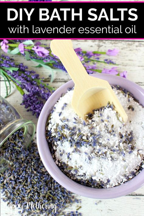 Diy Bath Salts Recipe, Diy Bath Salts, Bath Diy, Bath Soak Recipe, Bath Salts Recipe, Lavender Petals, Lavender Recipes, Bath Salts Diy, Lip Scrub Homemade