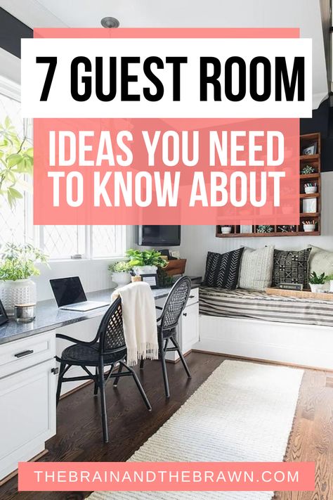 Looking for smart home office guest room ideas? Or maybe you're wondering how on earth you can maximize your room that serves as a guest room office? As a professional in room layout & flow, I've collected the 7 ccategories you can choose from here today! Trundle Bed Office Spare Room, Home Office Guest Room Combo Layout Decorating Ideas, Large Guest Room Ideas, Guess Room Office Combo, Kids Room Guest Room Combo, Guest Bedroom/office Layout, Spare Room Ideas Bedrooms, Guest Room Office Combo Layout Queen Bed, Multi Purpose Guest Room Ideas