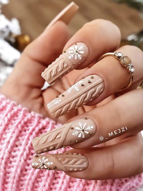 Nailart Winter, Sweater Nails, Festival Nails, New Year's Nails, Xmas Nails, Christmas Nail Designs, Christmas Nail Art, Holiday Nails, Swag Nails