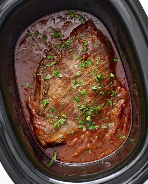 Sweet and Tangy Slow Cooker Brisket Recipe | Kitchn Slow Cooker Brisket Recipes, Hanukkah Recipes, Slow Cooker Brisket, Brisket Recipe, Delicious Slow Cooker Recipes, Hanukkah Food, Braised Lamb, Brisket Recipes, Recipe Sweet