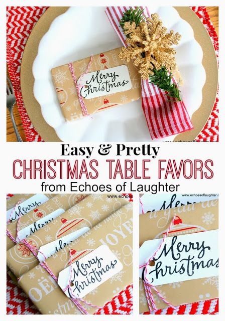 Christmas Place Setting Gifts, Christmas Table Favours Ideas, Table Favors For Christmas, Christmas Table Favors To Make, Christmas Table Gifts Favors, Christmas Table Favors, Christmas Dining Table Decorations, Dinner Party Favors, Christmas Banquet