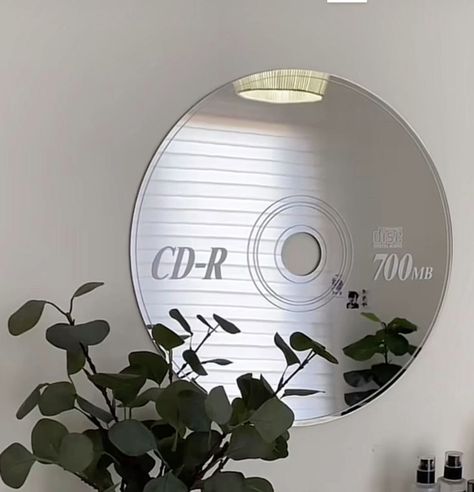 Added link! Cd Mirror, Whats Wallpaper, Cool Room Decor, Future Apartment Decor, Room Redesign, Pinterest Room Decor, Room Deco, Cute Bedroom Decor, Apartment Decor Inspiration