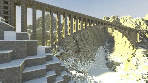 Large Minecraft Bridge - realistically span very long distances Minecraft Tall Bridge, Minecraft Railroad Bridge, Railroad Minecraft Ideas, Arch Bridge Minecraft, Minecraft Bridge Arch, Minecraft Railroad Ideas, Railroad Minecraft, Minecraft Suspension Bridge, Minecraft Diagonal Bridge