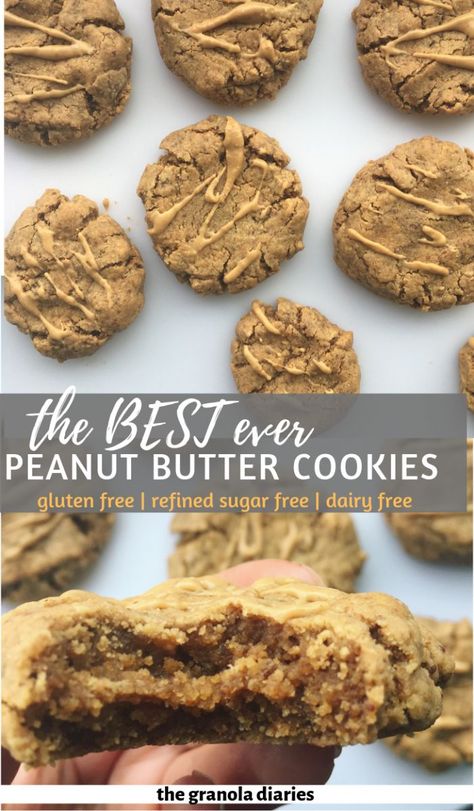 Peanut Butter Cookies Gluten Free, Butter Cookies Gluten Free, Healthy Peanut Butter Cookies, Gluten Free Peanut Butter Cookies, Resepi Biskut, Best Peanut Butter Cookies, Cookies Gluten Free, Best Peanut Butter, Glutenfree Dairyfree