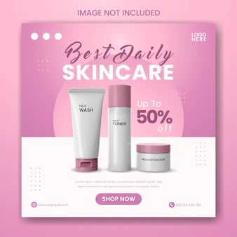 Msuraidin | Freepik Beauty Product Instagram Post, Cosmetics Banner Design, Dexter Poster, Skincare Poster, Healthcare Ads, Skincare Social Media, Webinar Design, Skin Quotes, Beauty Skin Quotes