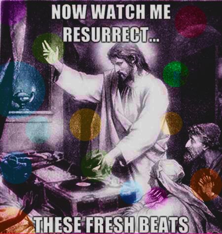 #dj ressurectin' beats! #DJ #vintage #dance #music Rave Meme, Dj Photo, Religious Humor, Jesus Memes, Rock N’roll, Christian Humor, Christian Memes, E Card, Caricatures