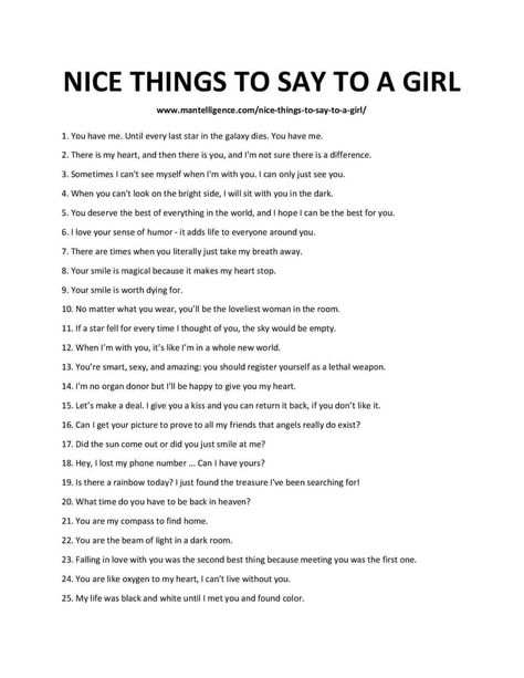 Nice Thing To Say To Your Girlfriend, How To Call Someone Beautiful, To Her Sweet Texts, Sweet Words To Tell Your Girlfriend, Best Lines For Girlfriend, Beautiful Things To Say To Her, Thing To Say To Your Girlfriend, Things To Say To Make Someone Smile, Things To Say To Make Her Blush