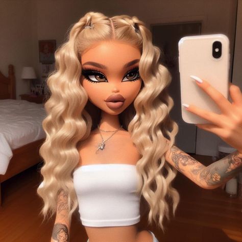 Couple Swag, Cute Imvu Baddies, Black Bratz Doll, Brat Doll, Bratz Inspired Outfits, Doll Aesthetic, Online Logo, Penteado Cabelo Curto, Bratz Doll