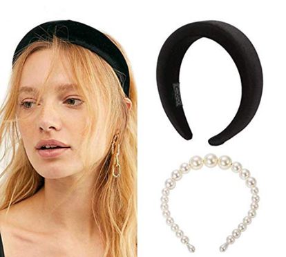 40 Things That Make Your Outfits Look A Lot More Expensive For Under $50 On Amazon Padded Headbands, Ear Cuff Jewelry, Pearl Vintage, How To Make Headbands, Vintage Hair Accessories, Ceramic Hair, Padded Headband, Alice Band, Black Headband