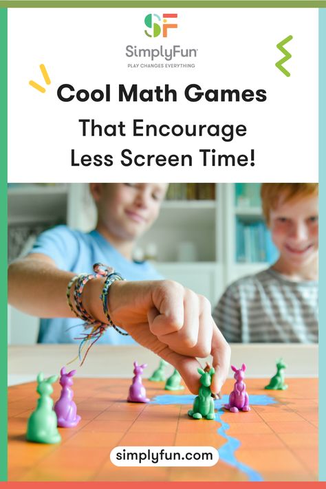 Math often has a reputation for being a challenging school subject. At SimplyFun, we believe that play is the key ingredient for mastering tough subjects like math. Our math board games for kids make math learning super fun and allows them to engage their natural love of play. Looking for award-winning math games for kids that encourage less screen time? Check out our ultimate guide to finding the perfect math game for every age and stage of math learning! Classroom Numbers, World Maths Day, Less Screen Time, Cool Math Games, Homeschool Humor, Learning Websites For Kids, Math Hacks, Easter Games For Kids, Cool Math