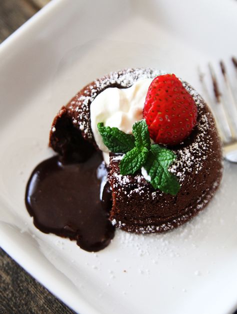 Molten Lava Cake Single Serving Recipe from @Alice Currah Cake For One Recipe, Molten Lava Cakes Recipe, Molten Lava Cake, Chocolate Lava Cake Recipe, Molten Chocolate Lava Cake, Resep Brownies, Lava Cake Recipes, Pbs Food, Molten Lava Cakes