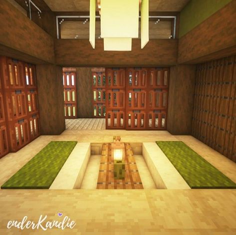 Minecraft Japanese Floor Pattern, Japanese Kitchen Interior, Minecraft Japanese Kitchen, Minecraft Arena Ideas, Japanese Minecraft Ideas, Dining Room Japanese, Dining Room Minecraft, House Designs Minecraft, Minecraft Dining Room