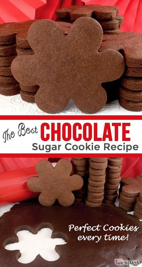 Best Rolled Sugar Cookies, Chocolate Sugar Cookie Recipe, Nutella Cookie, Sugar Cookie Recipe Easy, Best Sugar Cookie Recipe, Cookie Recipes Unique, Chocolate Sugar Cookies, Rolled Sugar Cookies, Dessert Aux Fruits