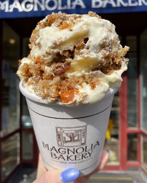 Magnolia Bakery on Instagram: “🍌🥕🍰 Carrot cake banana pudding giveaway…LET’S DO IT! One lucky winner will get a shipment sent straight to their door! All you have to do…” Carrot Cake Pudding, Magnolia Bakery New York, Pudding From Scratch, Banana Pudding From Scratch, Magnolia Bakery Banana Pudding, Carrot Banana Cake, Bakery New York, Banana Bread Pudding, Ny Food