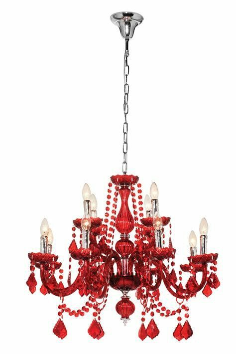 Red Chandelier, Mini Chandelier, Dream Design, Red Crystals, Crystal Chandelier, Chandeliers, Light Up, Decor Ideas, I Hope