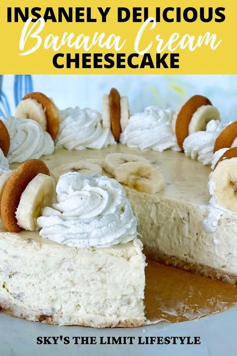 Banana Cream Pie Cheesecake, Banana Cheesecake Recipe, The Best Cheesecake, Banana Cream Cheesecake, Banana Dessert Recipes, Banana Cheesecake, Cream Cheesecake, Nilla Wafers, Delicious Deserts