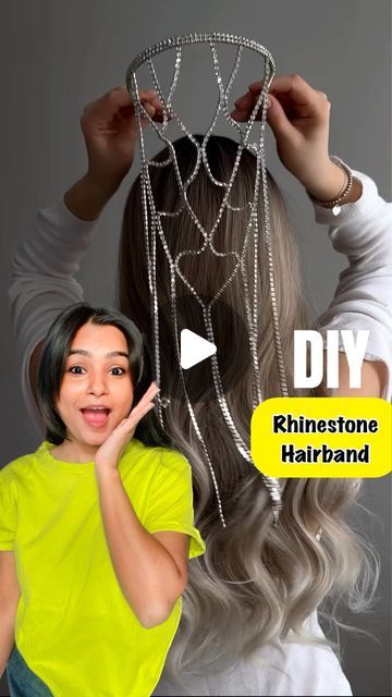 Hair With Rhinestones, Hairband Diy, Diy Rhinestone Crafts, Rhinestone Crafts, Diy Rhinestone, Jewelry Hair, Instagram Feed Ideas, April 22, Diy Hair