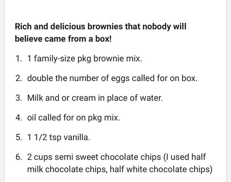 Make boxed brownies taste even better How To Make Box Brownies Moist, Make Brownie Mix Better, Making Box Brownies Better, How To Upgrade Boxed Brownies, Upgrade Brownies Boxes, How To Improve Boxed Brownies, Brownies Boxed Hacks, Upgrade Box Brownies, Better Box Brownies