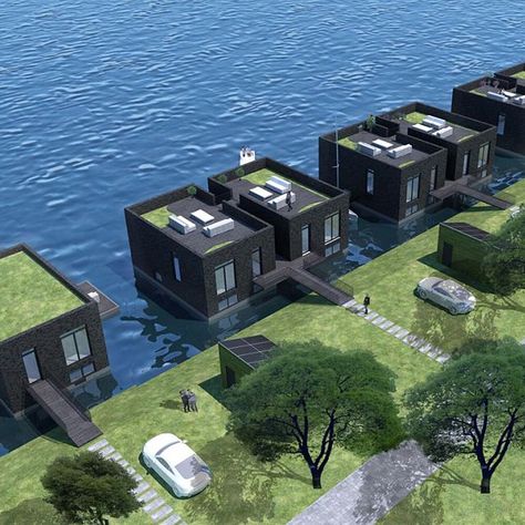 These Half-million-dollar Floating Villas Can Withstand Category 4 Hurricanes Living On Water, Floating Houses On Water, House Over Water, Houses On Water, Floating House Design, Houses On The Water, House On Water, Float House, House On The Water