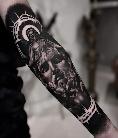 Cathedral Tattoo, Wing Tattoo Men, Lion Tattoo Sleeves, Full Leg Tattoos, Realistic Tattoo Sleeve, Statue Tattoo, Men Tattoos Arm Sleeve, Epic Tattoo, Clever Tattoos