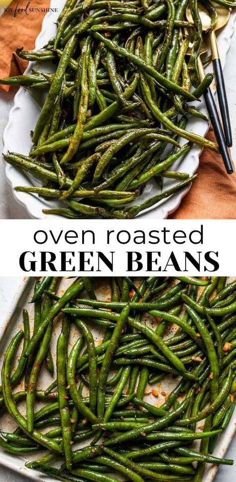 Green Bean Recipes Oven, Baked Green Bean Recipes, Green Bean Recipes Healthy, Oven Roasted Green Beans, Baked Green Beans, Vegetable Side Dishes Healthy, Green Beans Side Dish, Green Beans Recipe, Vegetable Side Dish