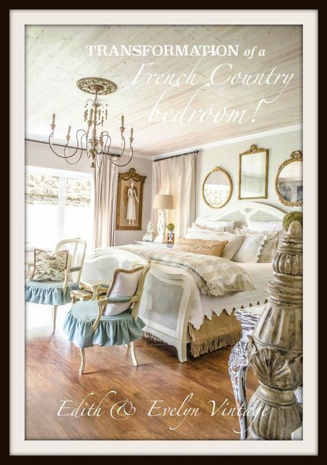 Transformation | Master Bedroom | Edith & Evelyn Vintage |www.edithandevelynvintage.com Estilo Cottage, French Country Rug, French Country Bathroom, French Country Bedrooms, French Country Kitchens, French Country Living Room, French Country Design, Country Decorating, French Country Farmhouse