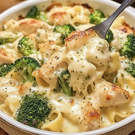 Chicken And Broccoli Baked Alfredo - Creamy Comfort Food - Recipes By Clare Alfredo Pasta Recipes With Broccoli, Grilled Chicken Broccoli Alfredo, Baked Chicken With Broccoli, Chicken And Broccoli Baked Alfredo, Chicken And Broccoli Alfredo Recipes, Chicken Brocoli Pasta, Alfredo Tortellini Bake, Chicken And Broccoli Alfredo Bake, Chicken Broccoli Alfredo Casserole