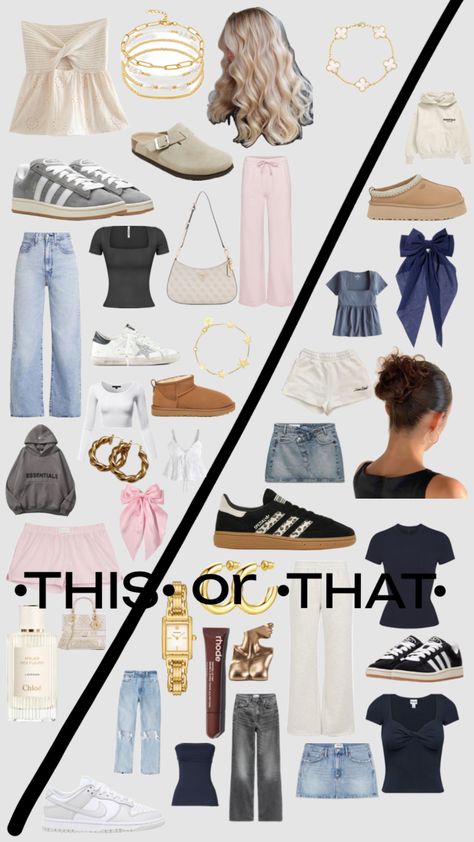 THIS OR THAT #model #aesthetic #fashion #outfitinspo #FYP Model Aesthetic, Cute Preppy Outfits, Cute Everyday Outfits, Cute Fits, Preppy Outfits, Aesthetic Fashion, Fitness Inspo, Everyday Outfits, Fashion Inspo