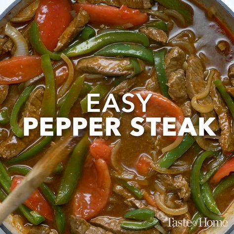 Peper Steak, Pepper Steak Recipe, Beef Stew Crockpot, Pepper Steak, Tasty Videos, Steak Recipe, Beef Recipes Easy, Dinner Recipes Crockpot, Beef Dinner