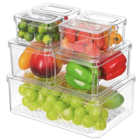 Clear Refrigerator, Fruit Storage Containers, Fridge Organizers, Refrigerator Organizer, Fridge Organizer, Produce Storage, Organizer Bins, Fridge Organisers, How To Wash Vegetables