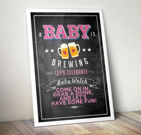 Party welcome sign Baby is brewing Coed baby shower by LyonsPrints Baby Candy Bar, Baby Cupcake Toppers, Baby Is Brewing, Baby Candy, Baby Cupcake, Baby Shower Bbq, Coed Baby Shower, Baby Q, Baby Shower Diapers