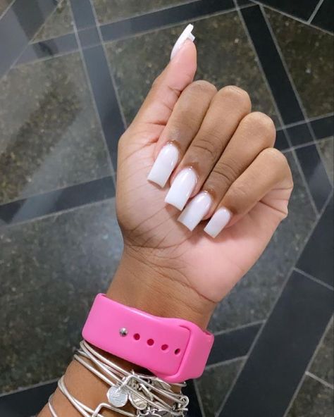 Cool Apps, Purple Acrylic Nails, Tapered Square Nails, Colored Acrylic Nails, White Acrylic Nails, Girly Acrylic Nails, French Tip Acrylic Nails, Short Square Acrylic Nails, Acrylic Nails Coffin Pink