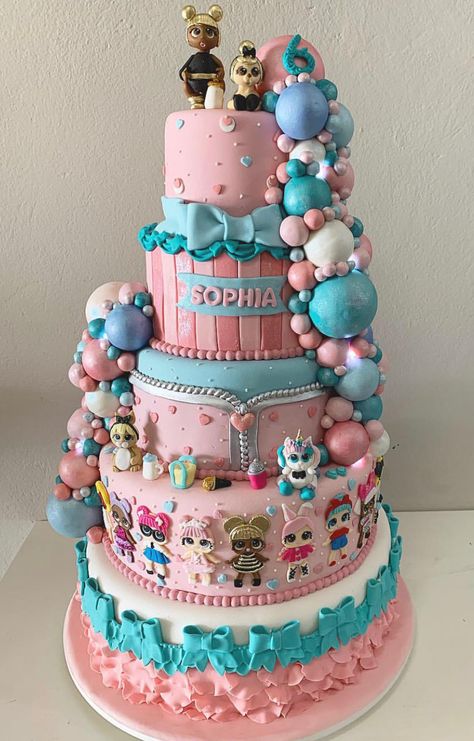 Lol Cake Ideas, Lol Birthday Cake Ideas, Lol Surprise Dolls Party Ideas Cake, Lol Dolls Cake Ideas, Lol Cakes Birthday, Lol Themed Cake, Lol Theme Cakes Birthday, Lol Doll Birthday Cake, Lol Theme Cake