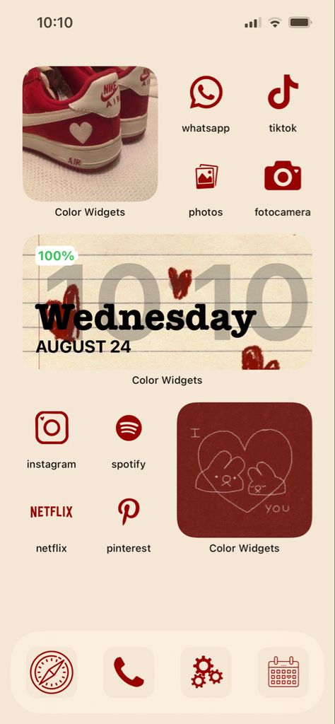 Red Phone Screen Aesthetic, Wallpaper Iphone Ios 16 Red, Ios 16 Red Widgets, Red Ios Homescreen Ideas, I Phone Home Screen Aesthetic, Iphone 13 Red Wallpaper, Red Widget Homescreen, Red Iphone 12 Aesthetic, Aesthetic Screen Iphone