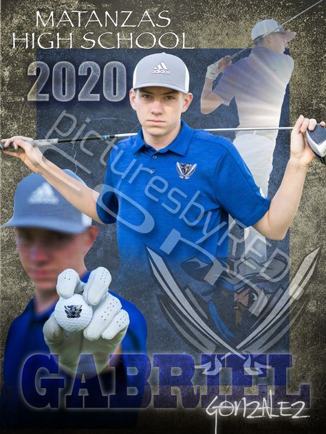 Golf Senior Banner Poses, Golf Senior Night, Senior Sports Banners, Golf Poses, Banner Pics, Golf Banner, Banner Pictures, Sports Banners, Senior Banner